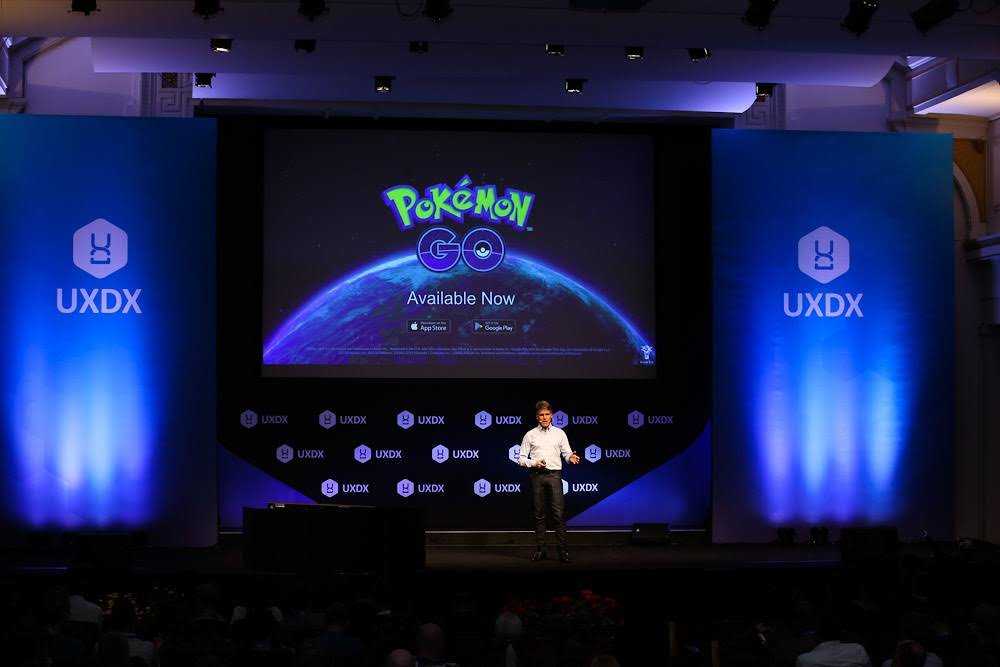 Presenter on stage